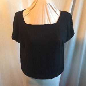 Eileen Fisher short sleeve tee, jersey, t-shirt black large